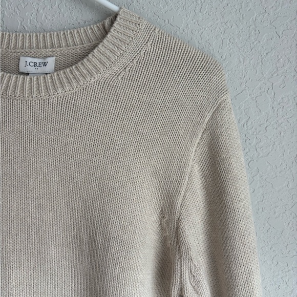 J. Crew Scalloped Hem Crew Neck Knit Sweater - Light Beige​​​​​ - Picture 7 of 10